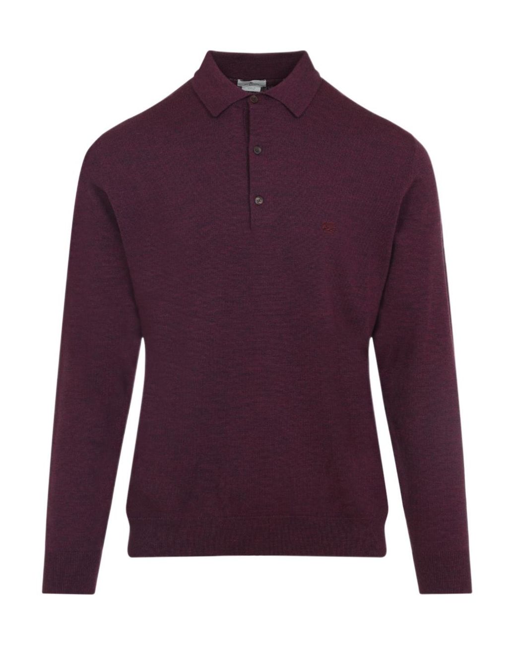Etro Purple Logo Embroidered Knit Polo Shirt for men