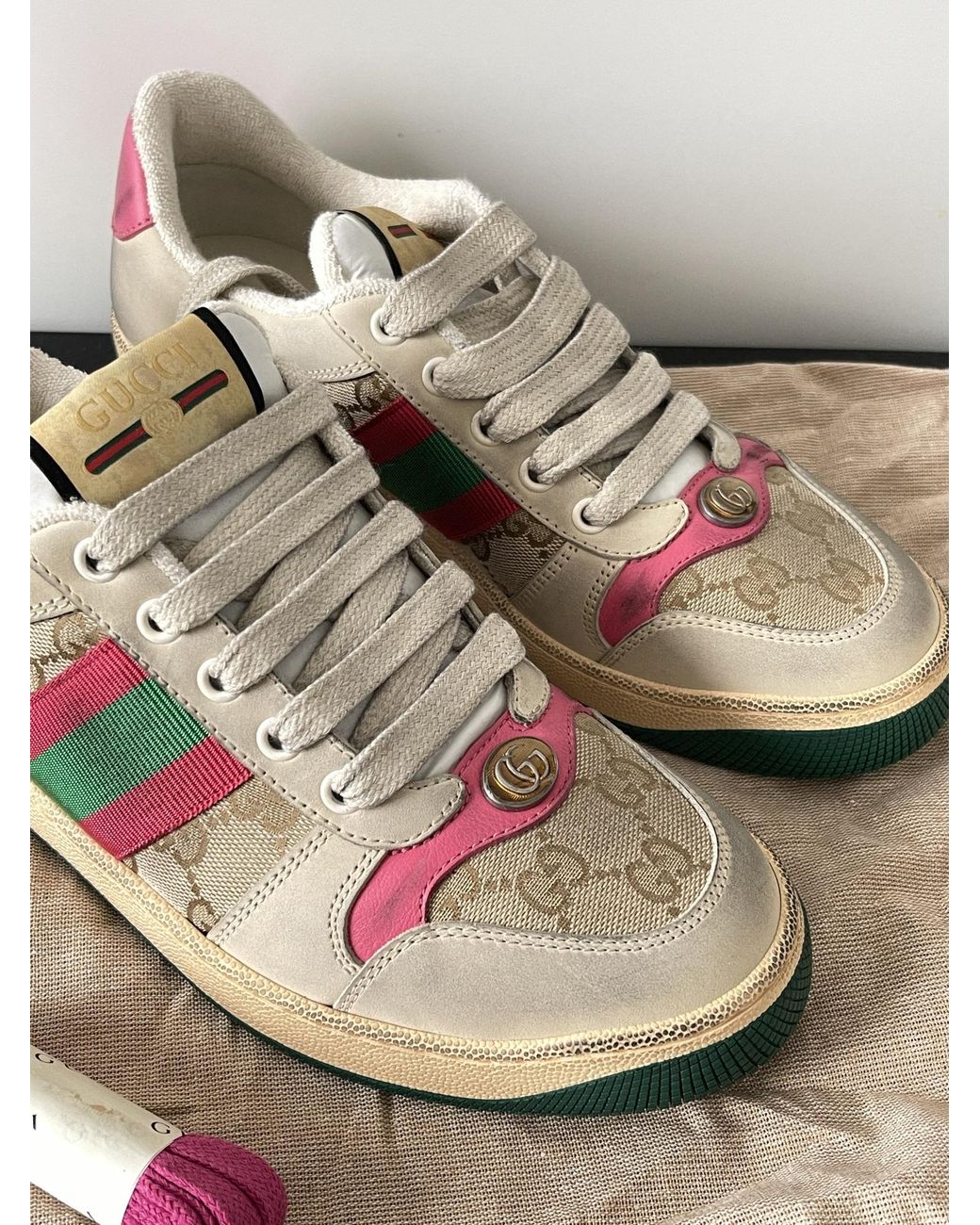 Gucci Green Round Toe Sneakers