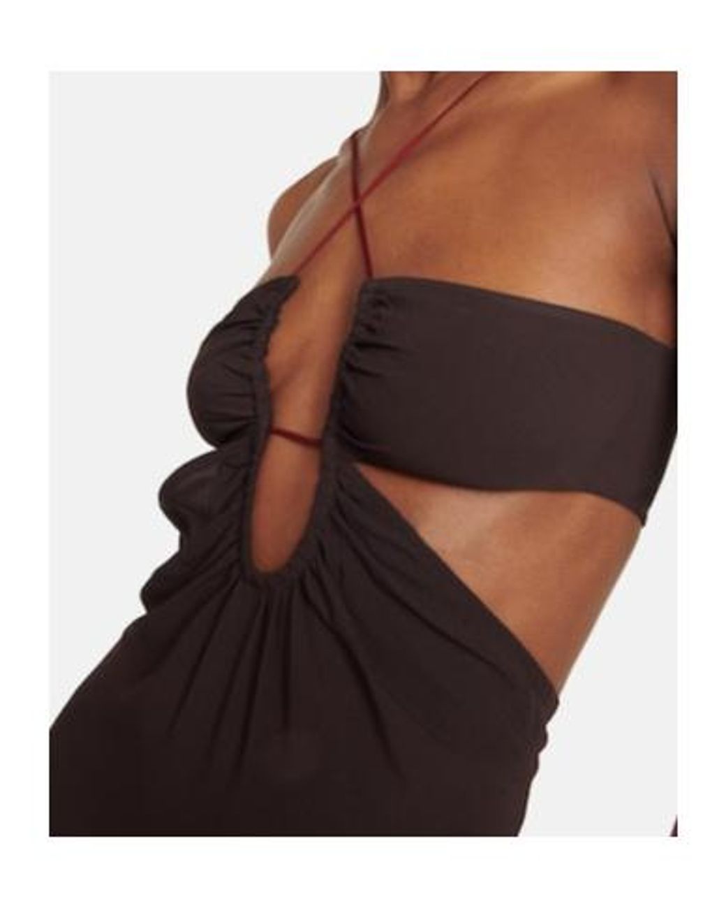 Nensi Dojaka Purple Cutout Jersey Maxi Dress
