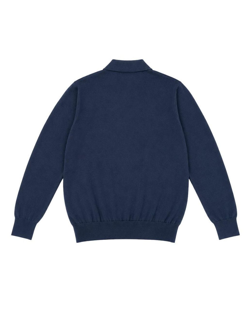 Brunello Cucinelli Blue Long-Sleeved Knitted Polo Shirt for men