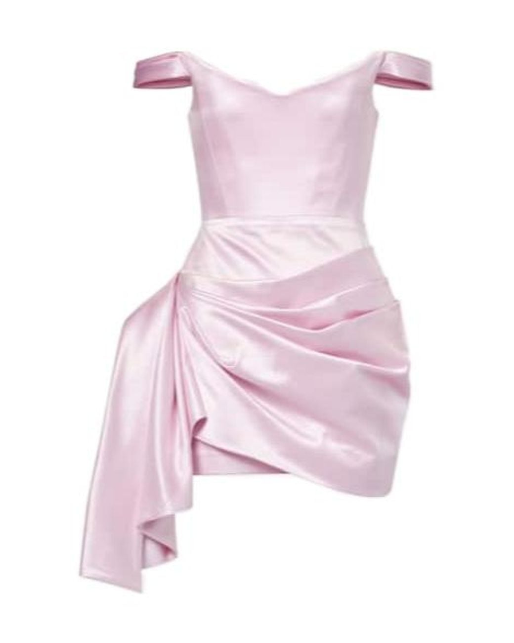 Alex Perry Pink Draped Duchess Satin Minidress