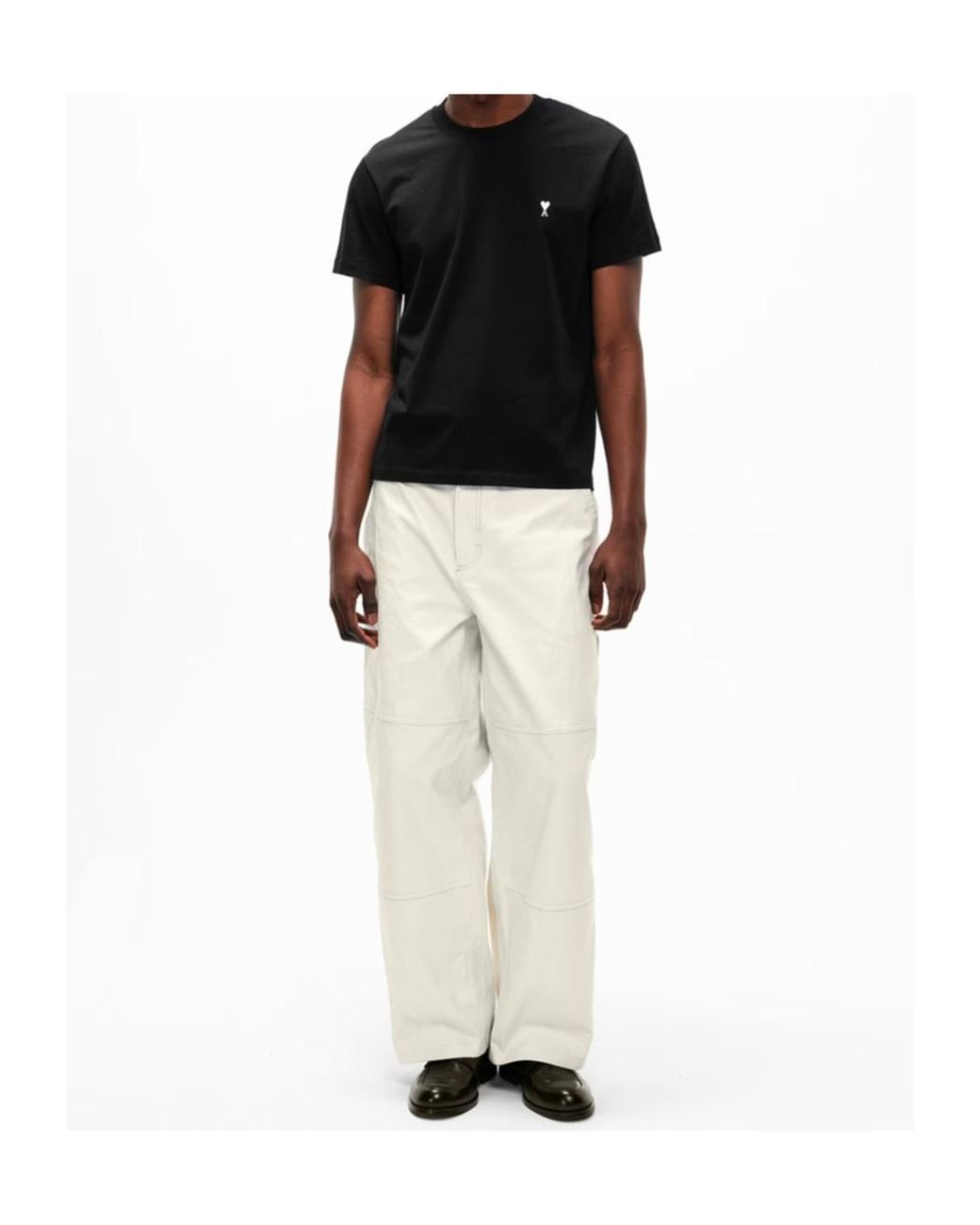 AMI Black Logo Short-Sleeved T-Shirt for men
