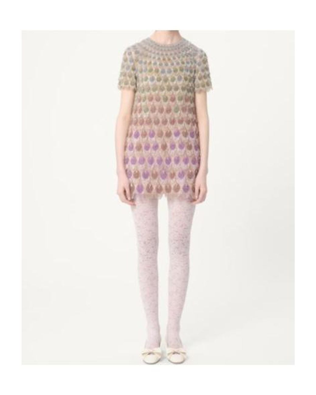 Valentino Multicolor Short Embroidered Organza Dress