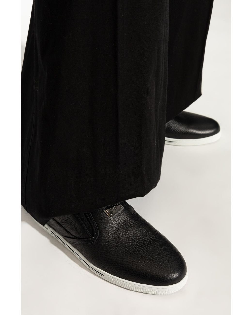 Dolce & Gabbana Black Saint Tropez Round Toe Sneakers for men