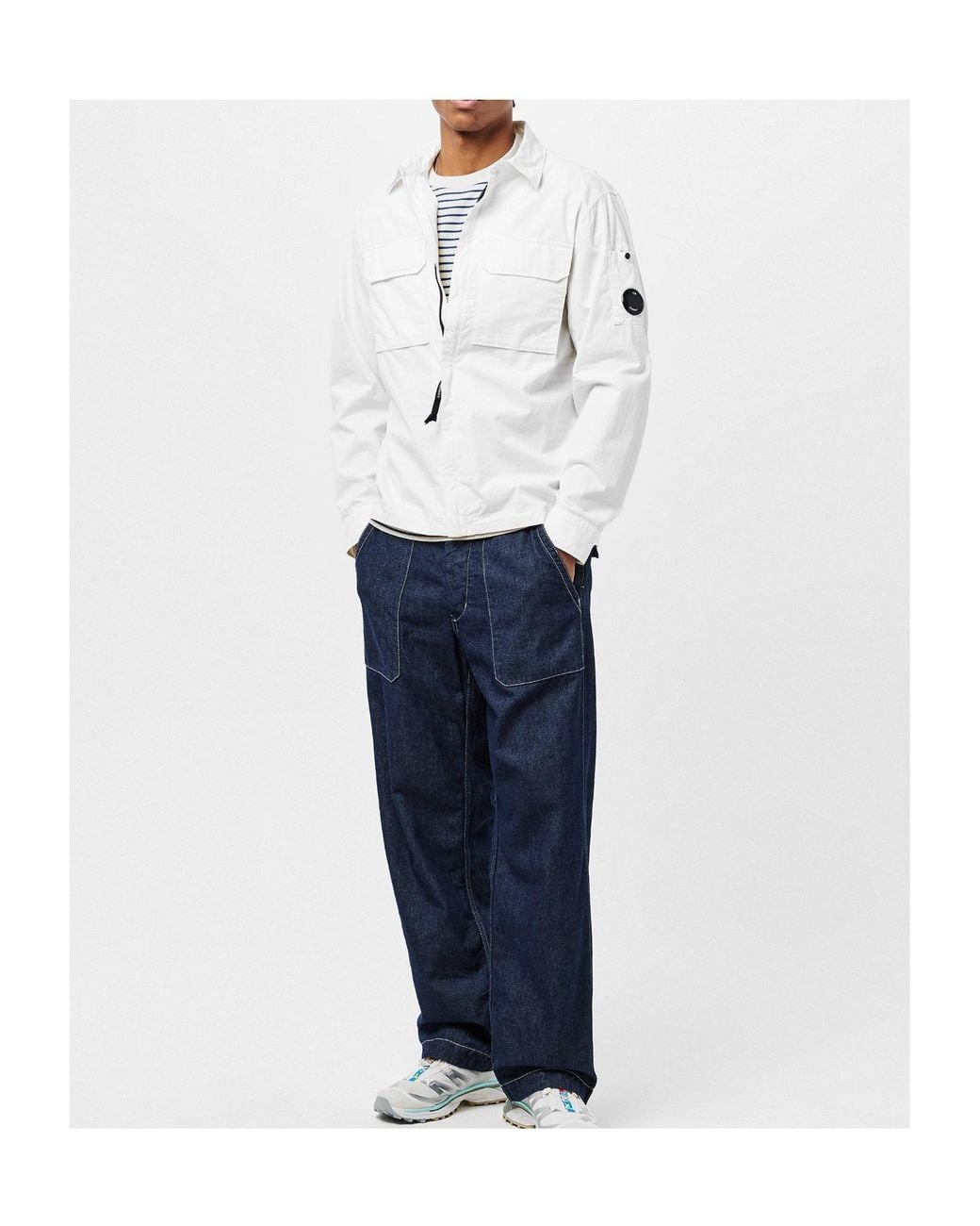 C P Company White Overshirt for men