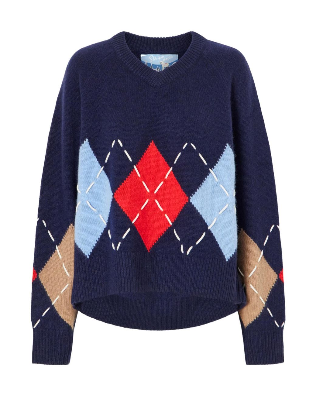 arch4 Blue Argyle Cashmere Sweater