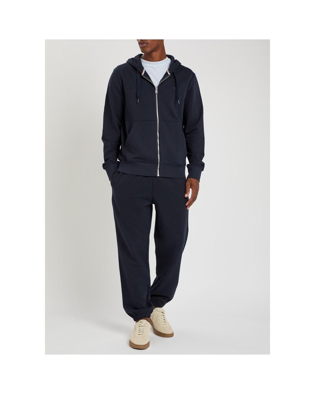 Boss Blue Spence Cotton Zip Hoodie for men