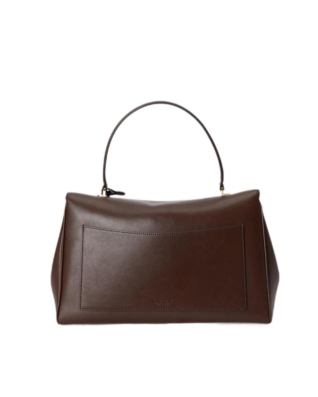 Ralph Lauren Black Logo-Plaque Leather Tote Bag