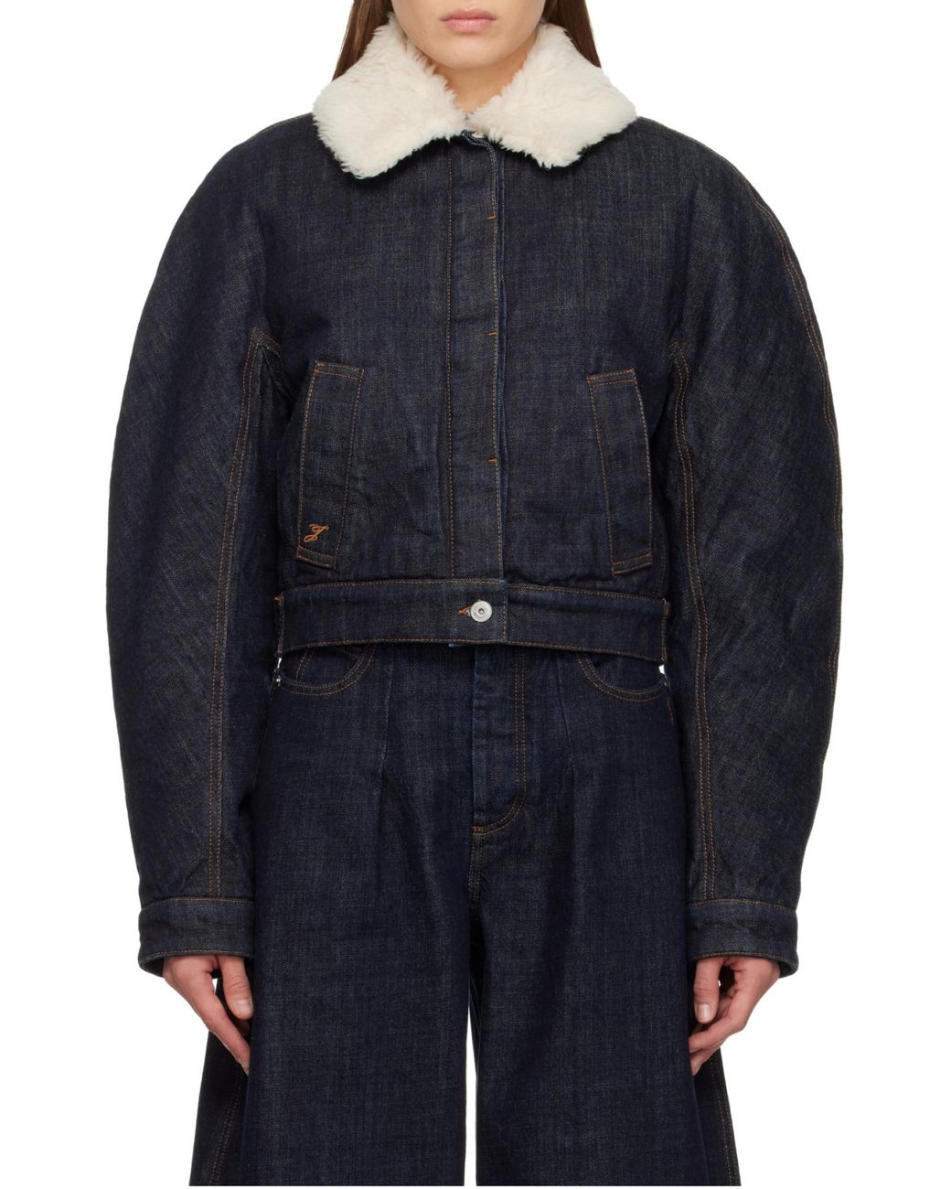 Jacquemus Blue Cropped Denim Jacket