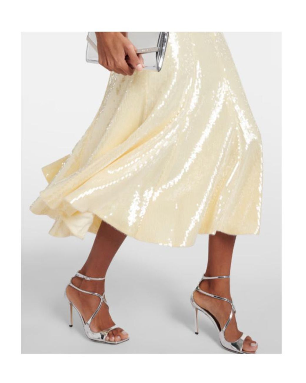 Roland Mouret Metallic Sequined Flared Midi Dress