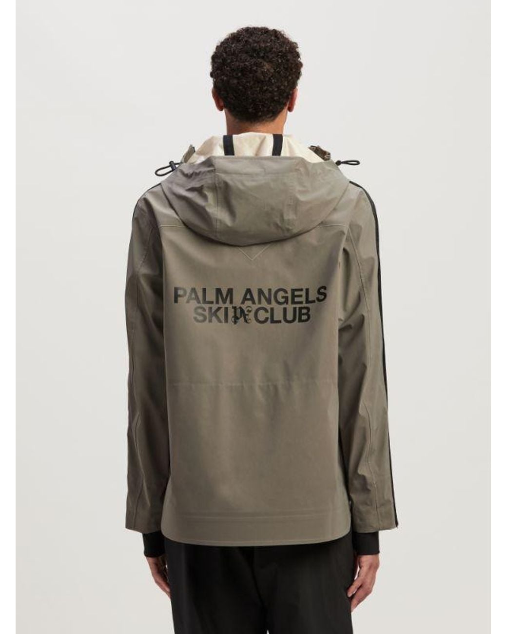 Palm Angels Brown Logo Patch Hooded Jacket for men
