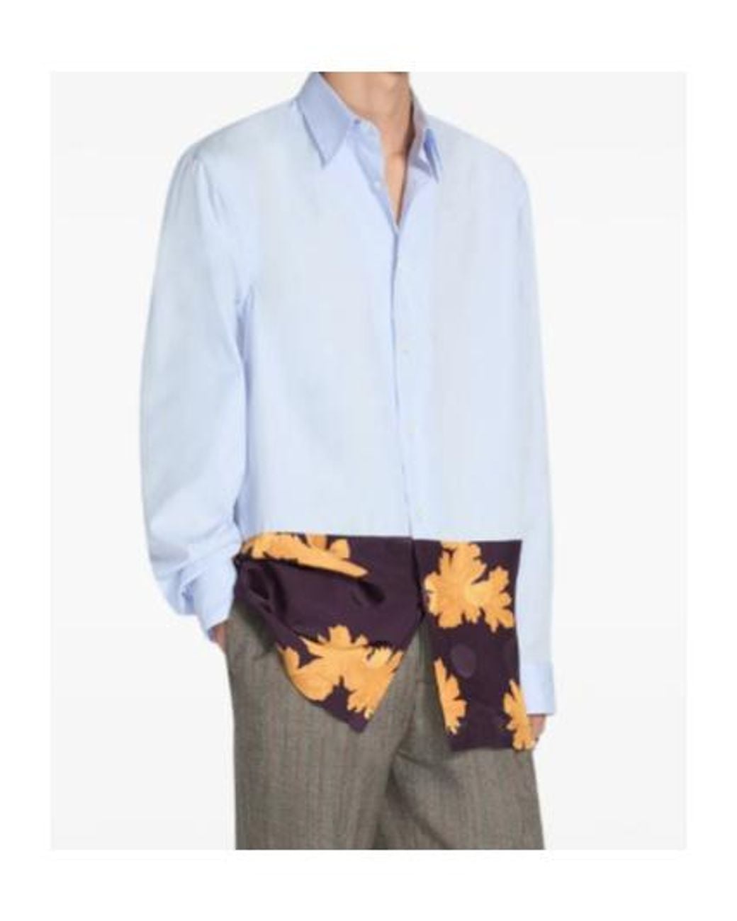 Dries Van Noten Blue Capero Long-Sleeved Shirt for men