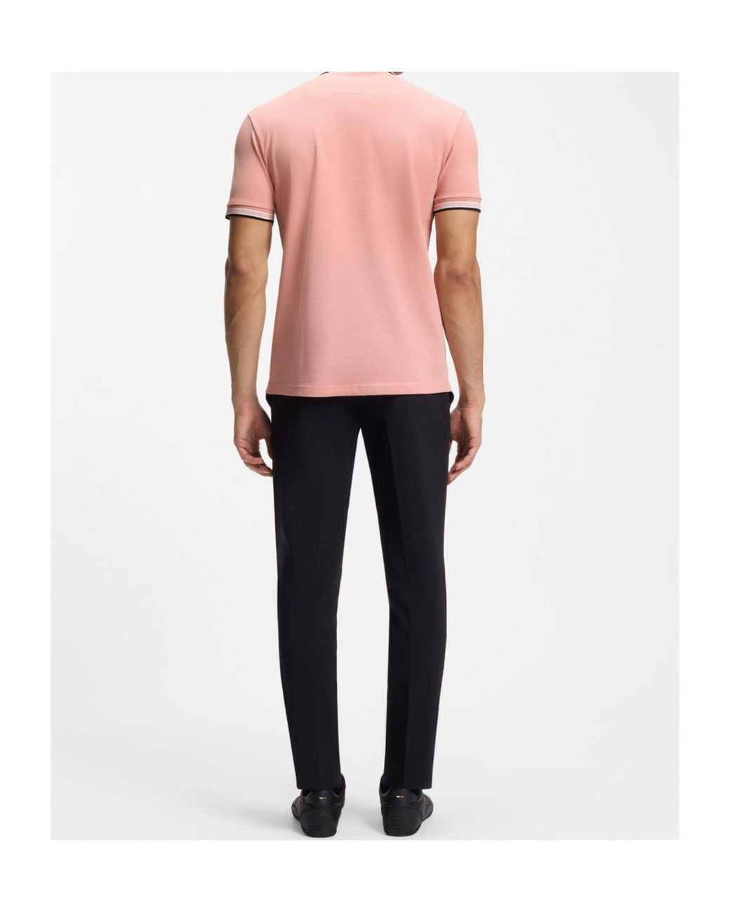 Boss Pink Shortsleeve Polo Shirt With Trimcollar for men