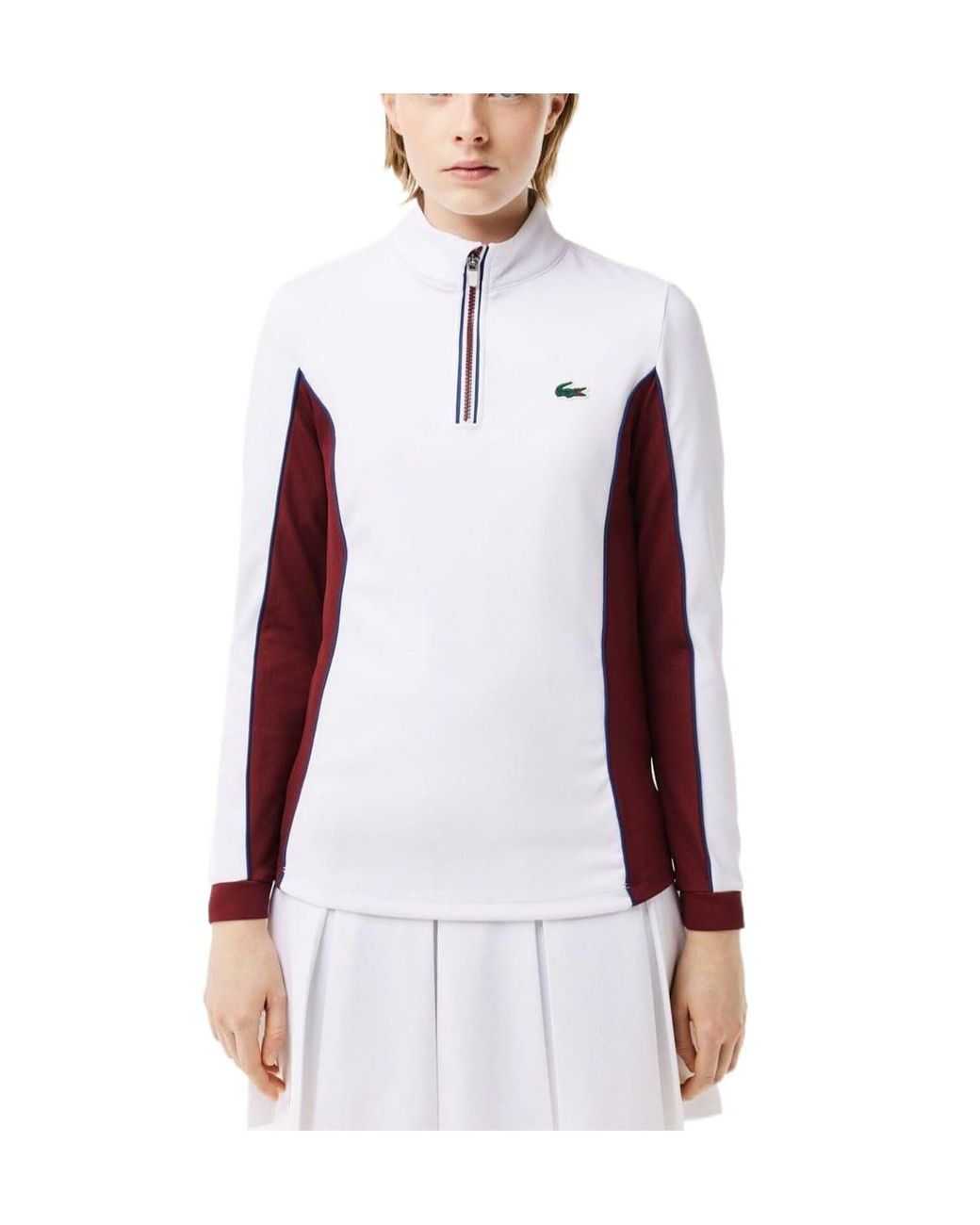 Lacoste Red Colorblock Halfzip Sports Top