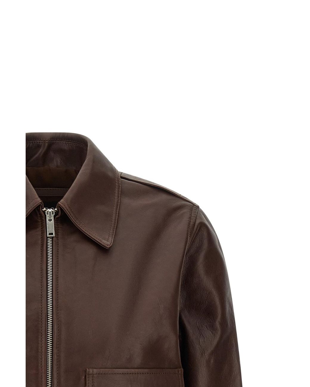 A.P.C. Brown Long-Sleeved Zip-Front Jacket