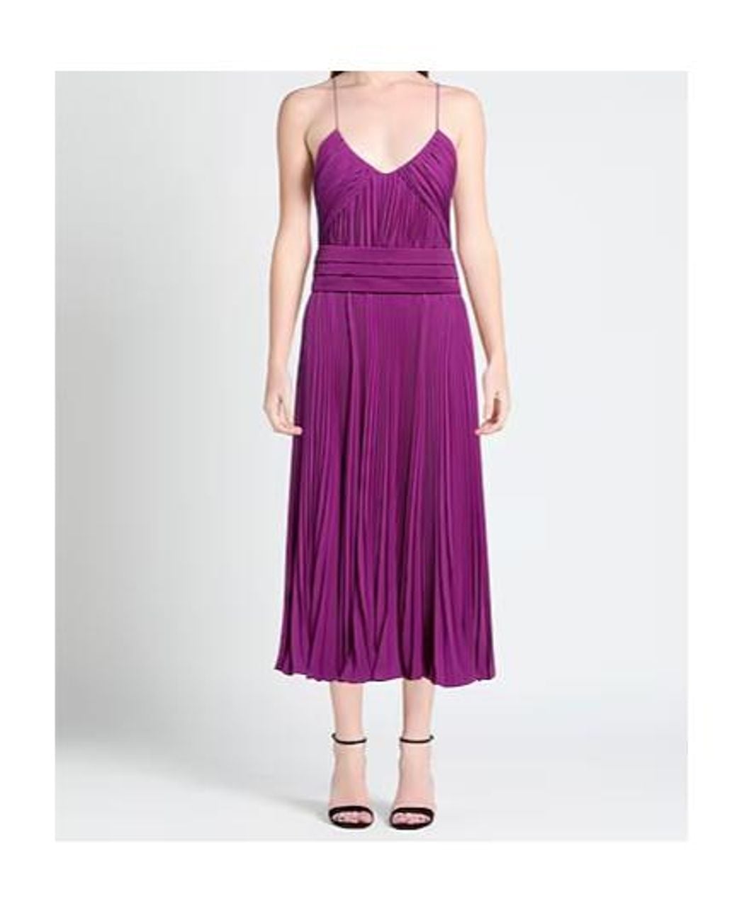 Max Mara Purple Pleated Dress