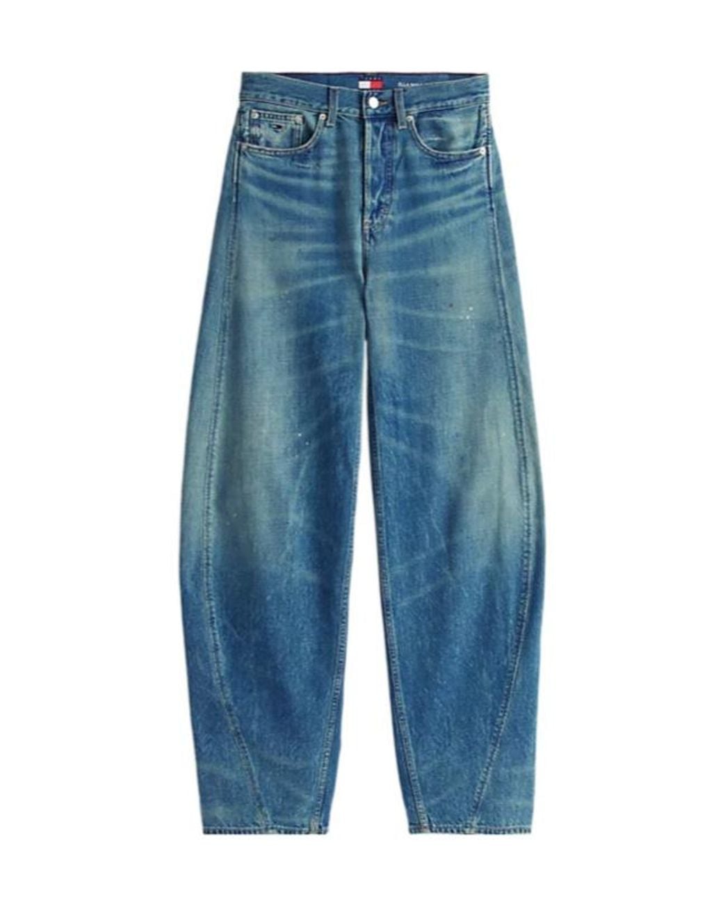 Tommy Hilfiger Blue Mid Rise Wide Barrel Leg Jeans