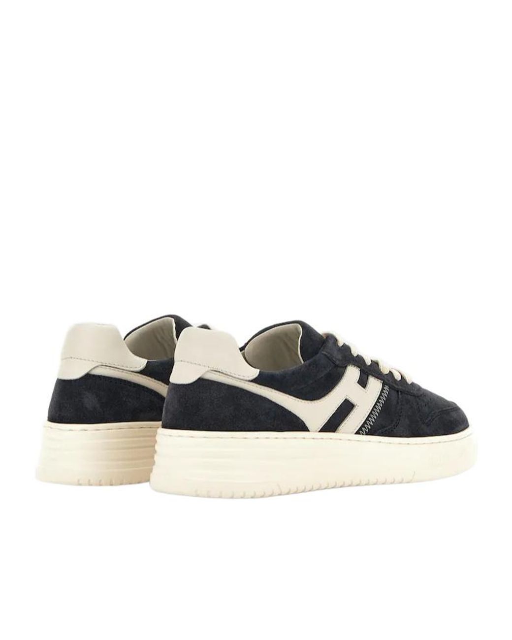 Hogan Blue Lace-Up Calfskin Shoes With Off- Accents for men