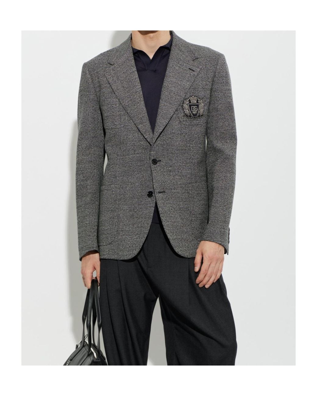 Dolce & Gabbana Gray Portofino Single-Breasted Jacket for men