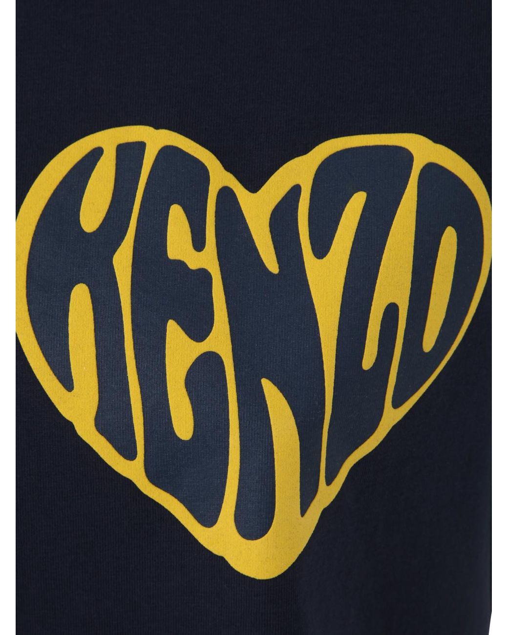 KENZO Blue Heart Printed Crewneck T-Shirt