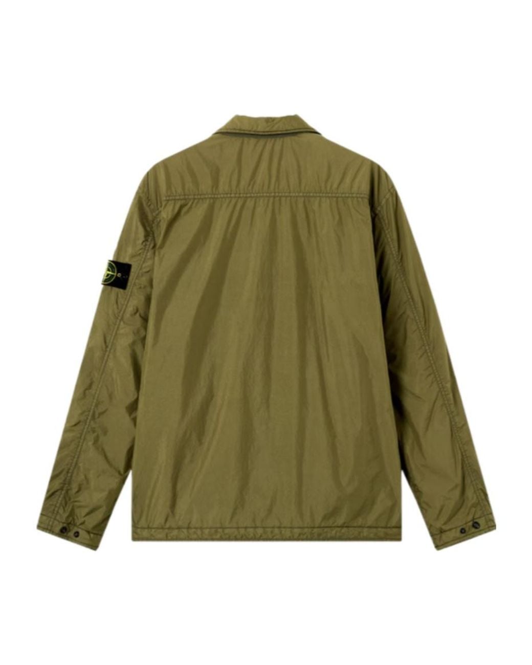 Stone Island Green Logo Patch Buttoned Jacket for men