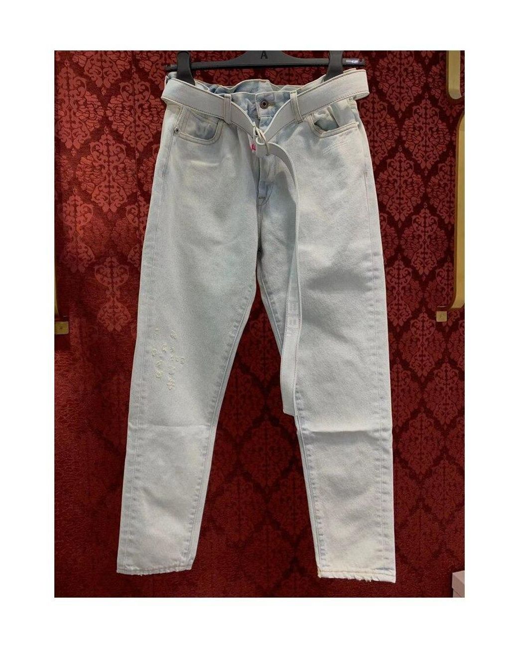 Off-White c/o Virgil Abloh White Belted Straight Jeans for men