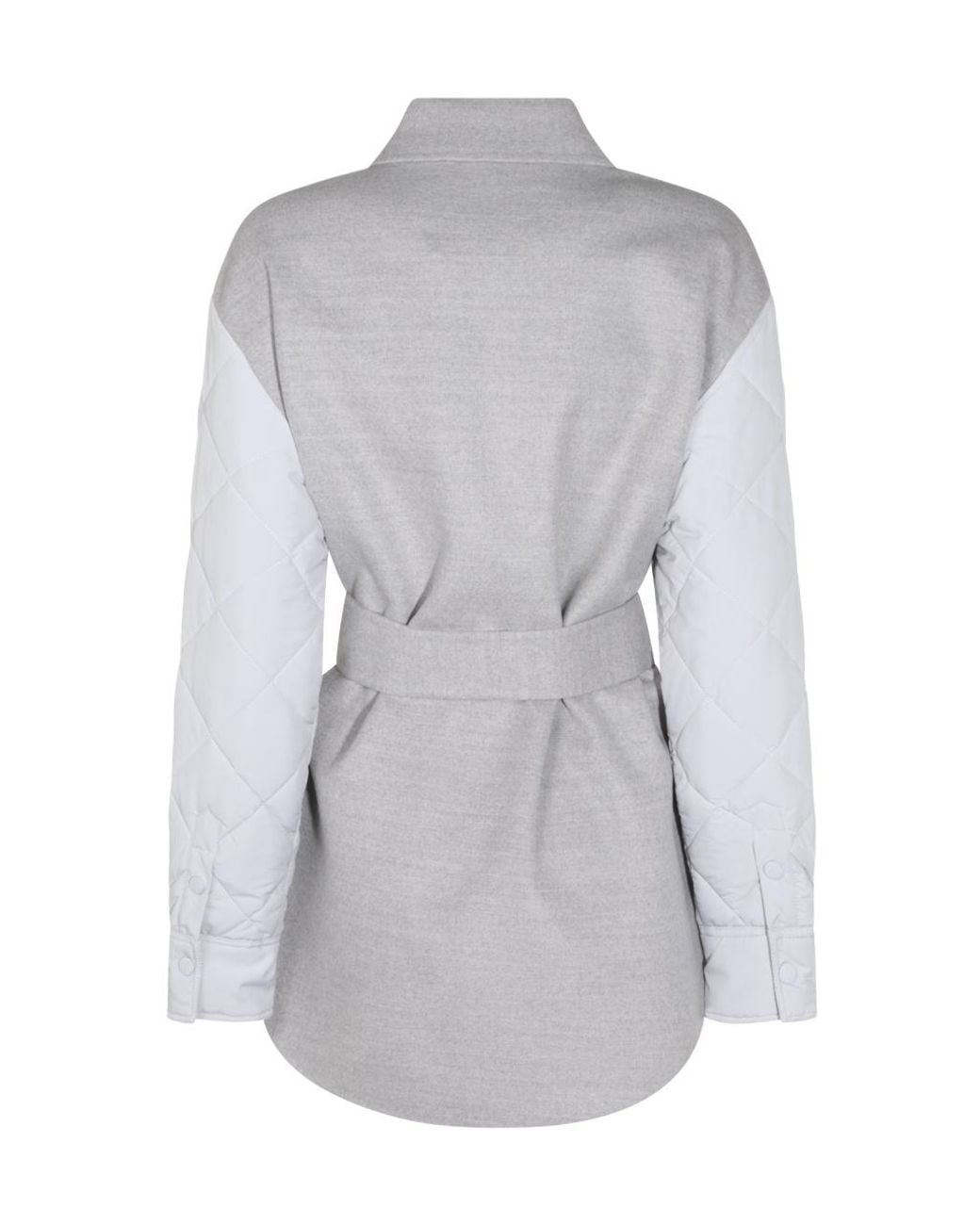 Fabiana Filippi Gray Quilted Belted Overshirt Jacket