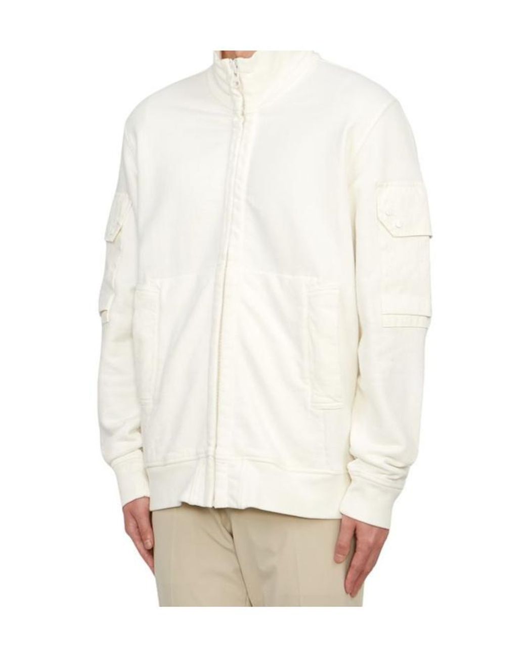 C P Company White Long Sleeve Casual Jacket for men