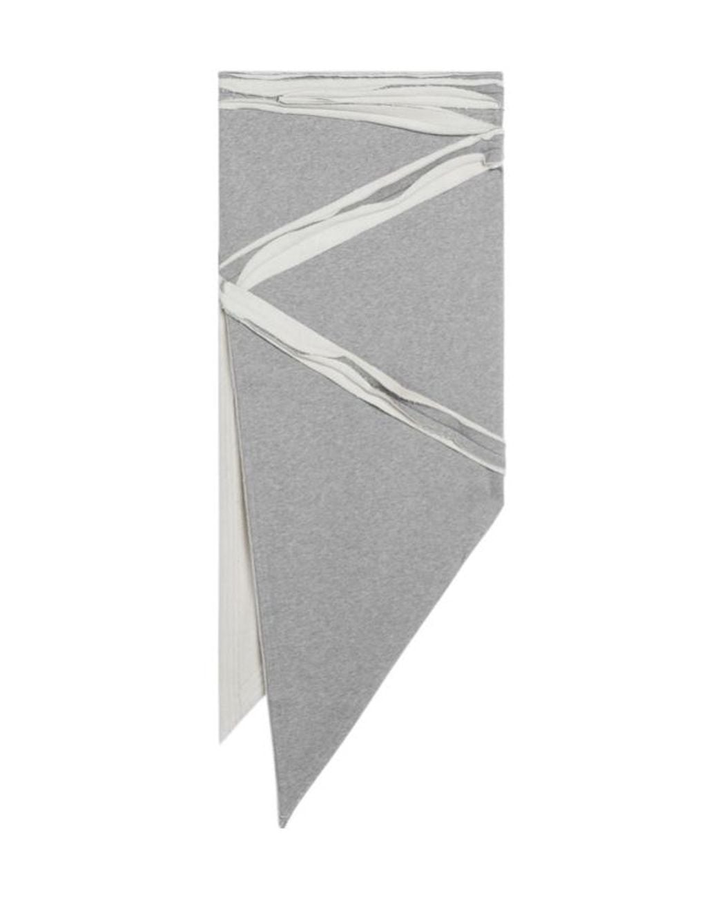 The Attico Gray Logo Printed Asymmetric Layered Skirt