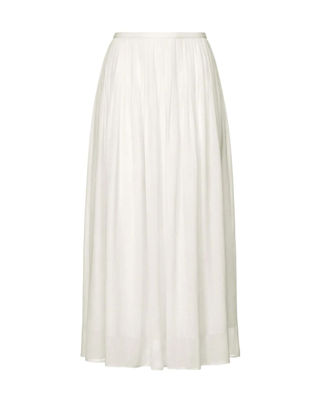 Chloé White Minimalist Chiffon Pleated Skirt