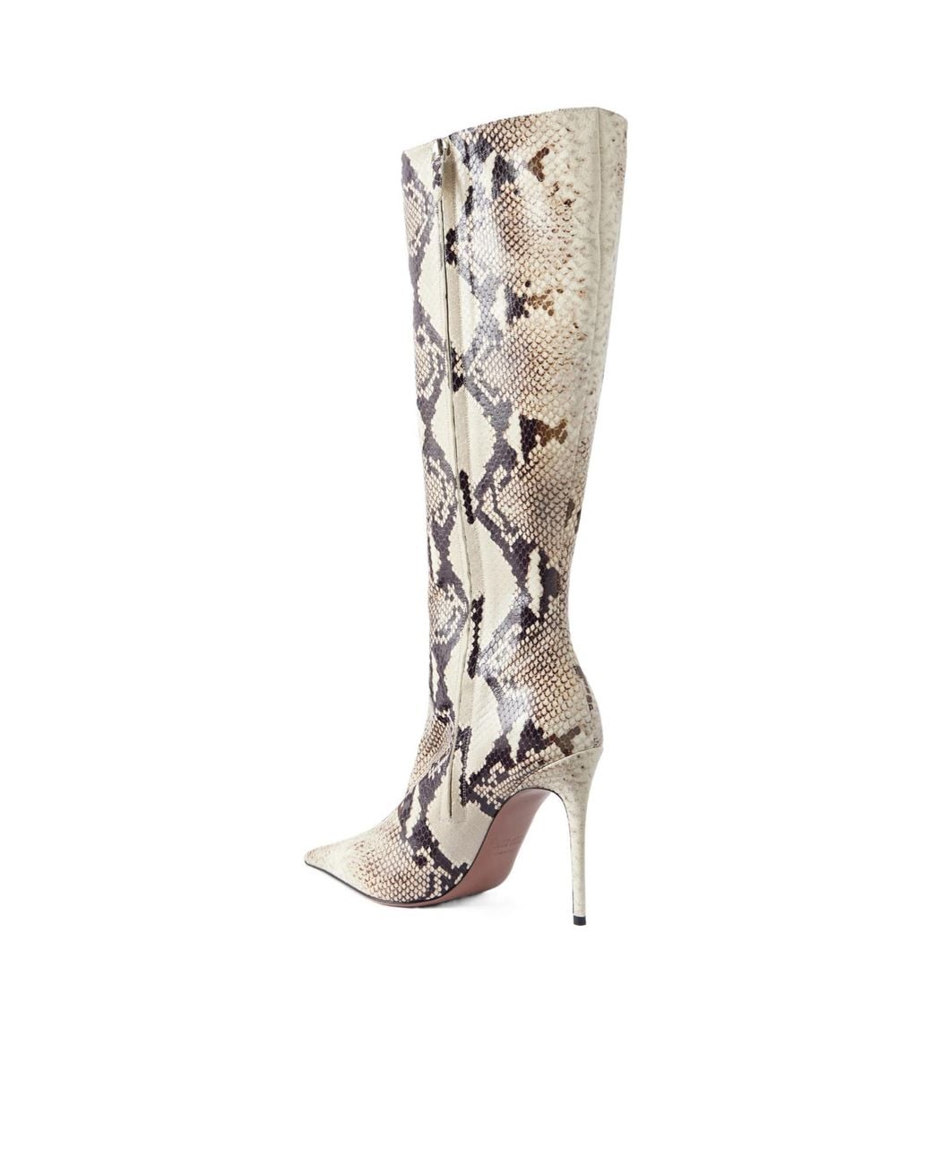 Paris Texas White Snake-Effect Leather Knee Boots