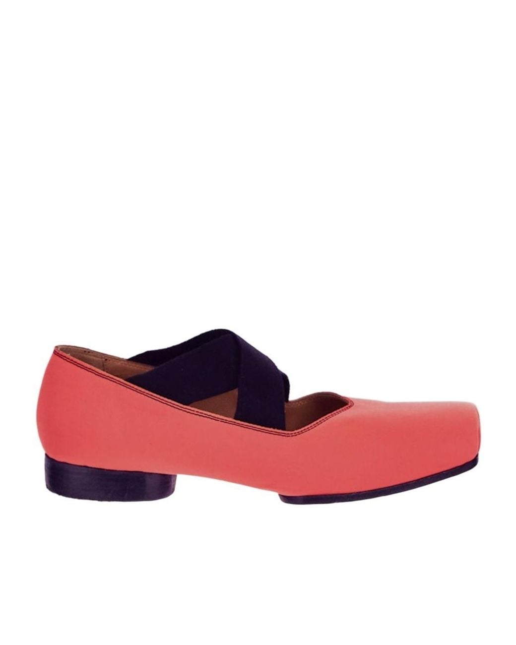 Uma Wang Red Square-Toed Ballet Shoes