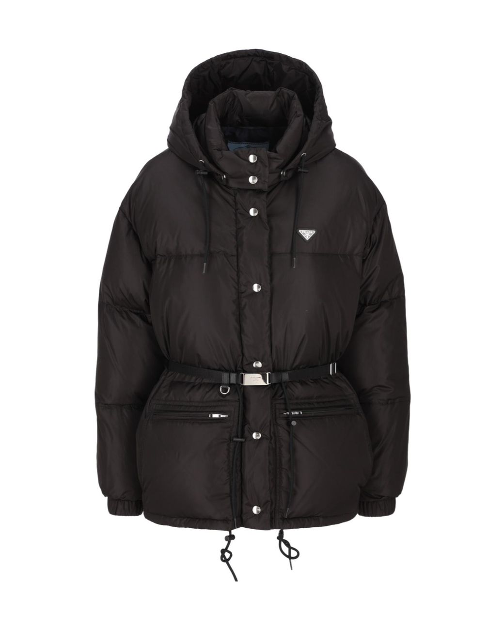 Prada Black Logo Plaque Padded Jacket