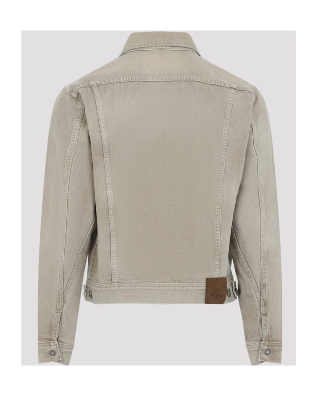 Tom Ford Gray Buttoned Denim Jacket for men