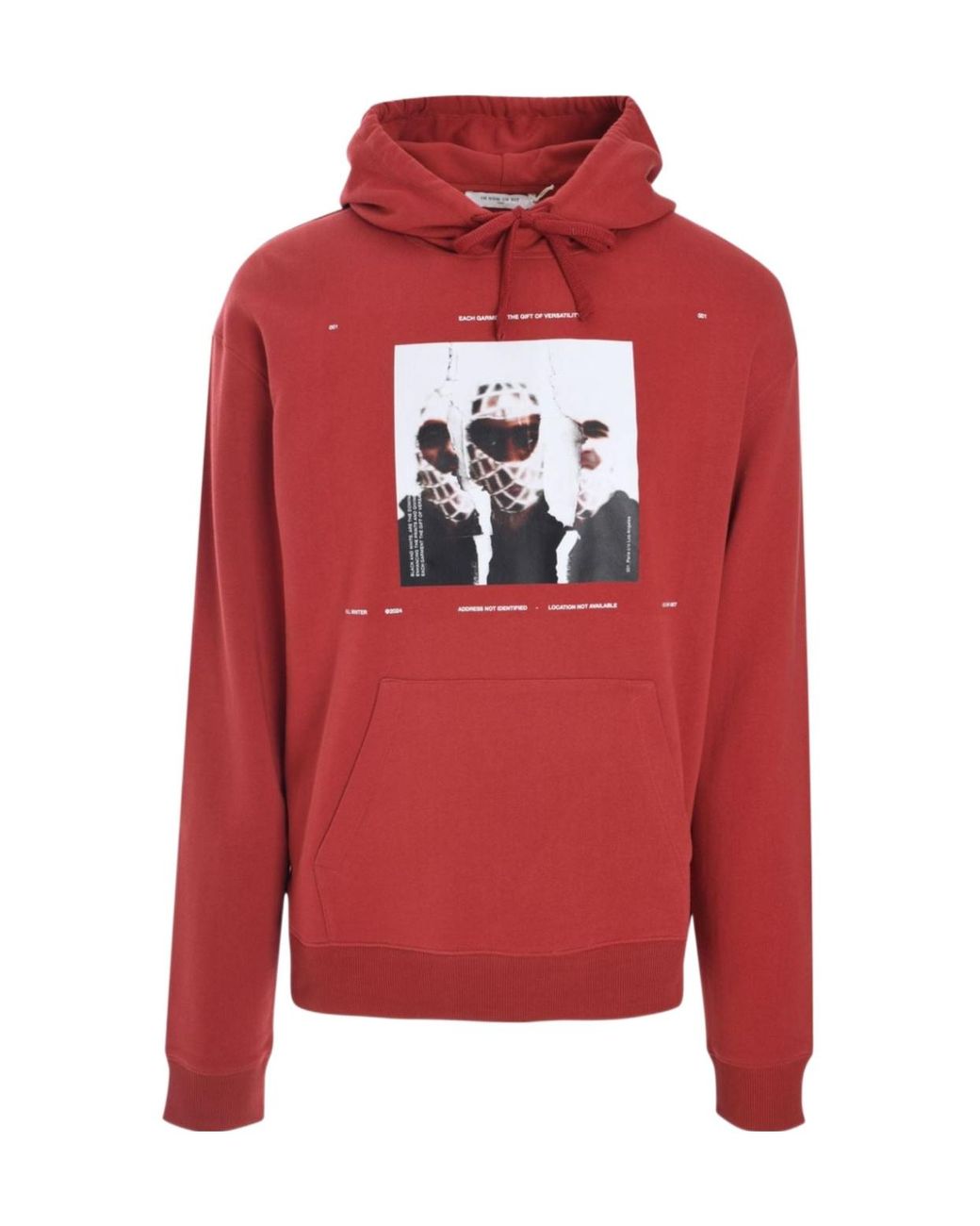 Ih Nom Uh Nit Red Graphic-Print Cotton Hoodie for men