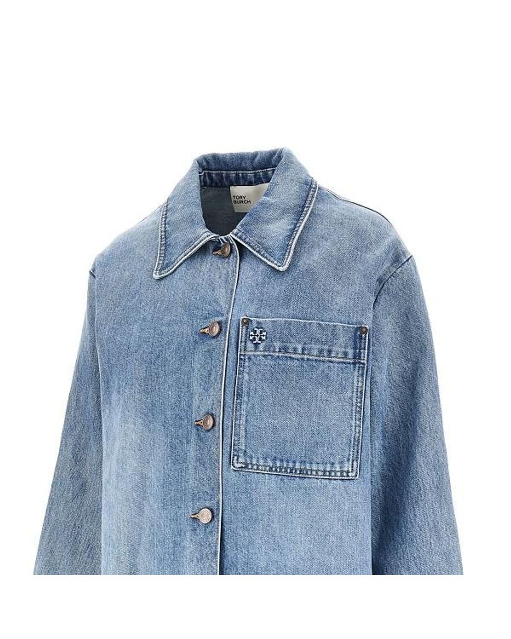 Tory Burch Blue Denim Barn Jacket