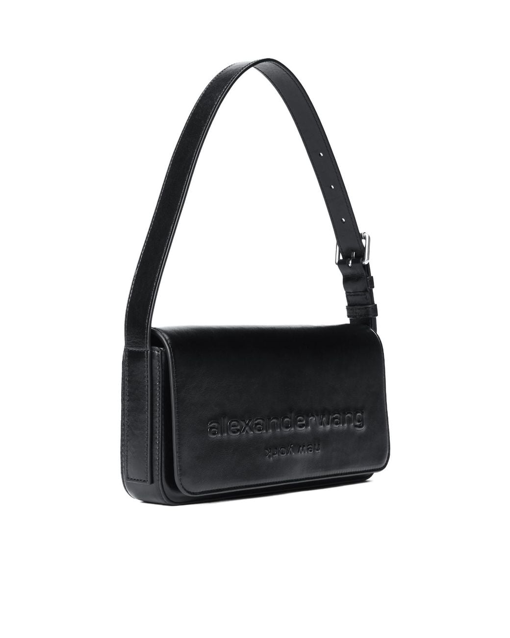 Alexander Wang Black Punch Flap Shoulder Bag