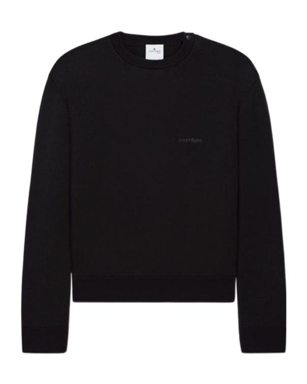 Courreges Black Courrèges Logo Detailed Crewneck Jumper for men