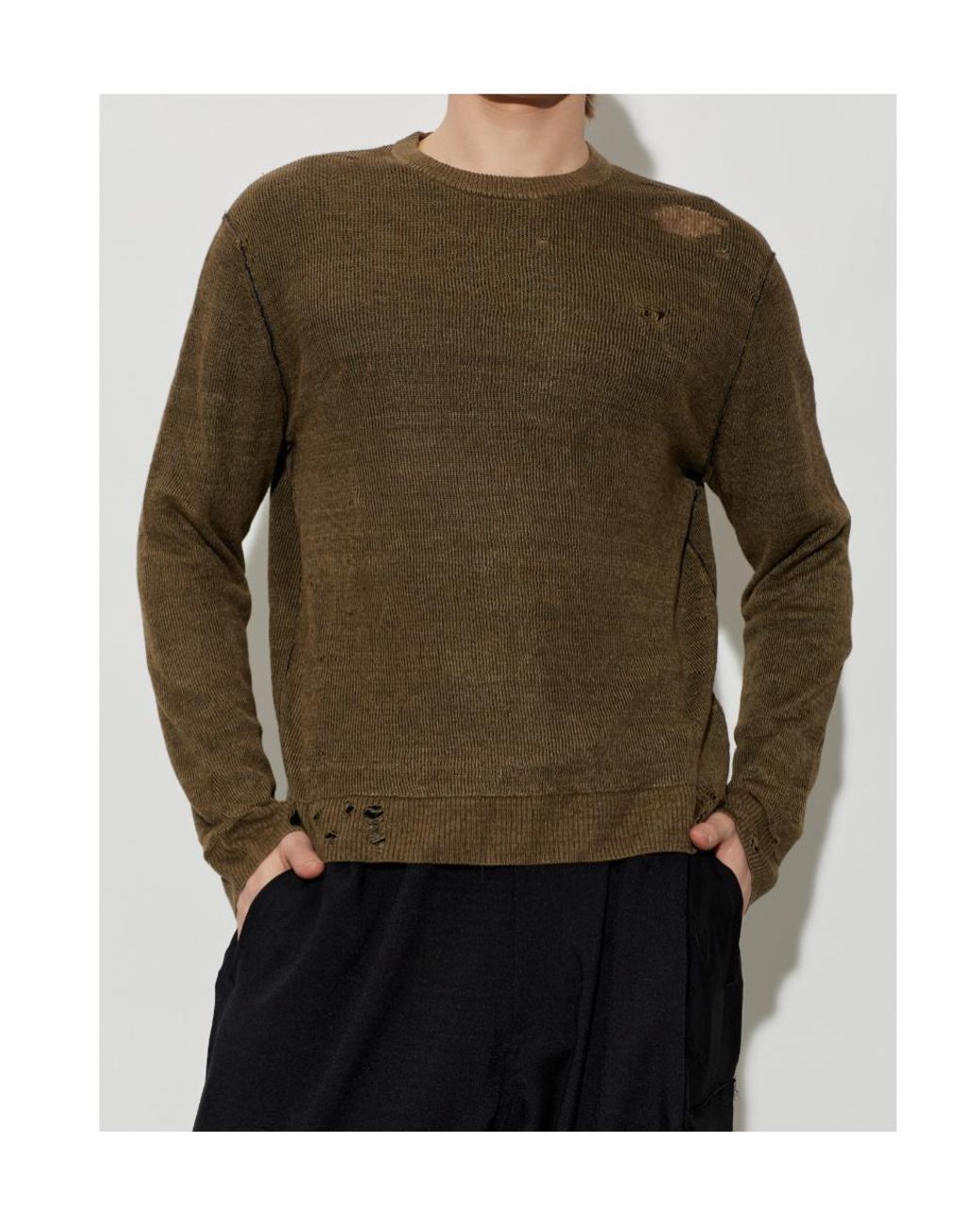 DIESEL Green K-Daianas Distressed Crewneck Jumper for men