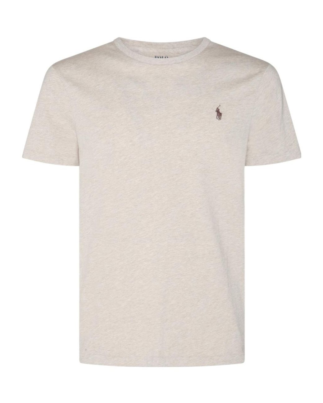 Polo Ralph Lauren White Logo Embroidered Crewneck T-Shirt for men