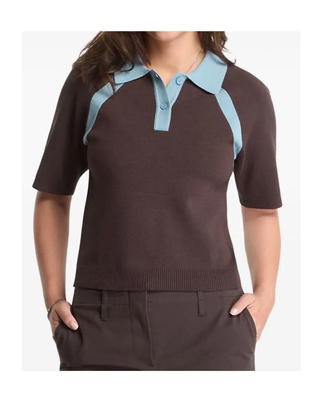 Samsøe & Samsøe Black Samsøe Samsøe Sasimona Contrast Polo Top