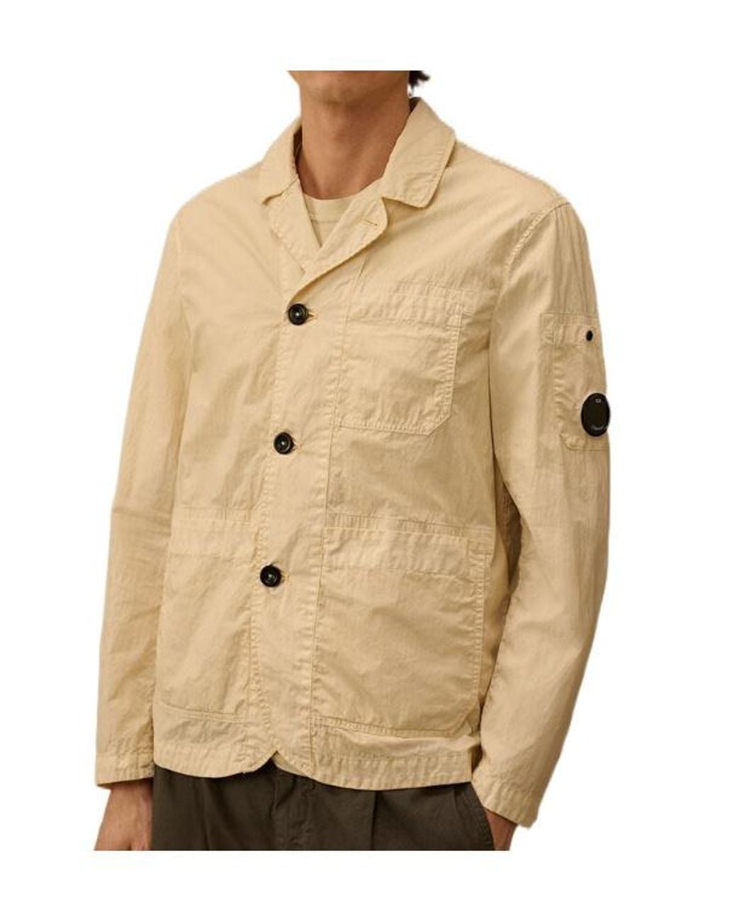 C P Company Natural 50 Fili Wax Lens Blazer for men