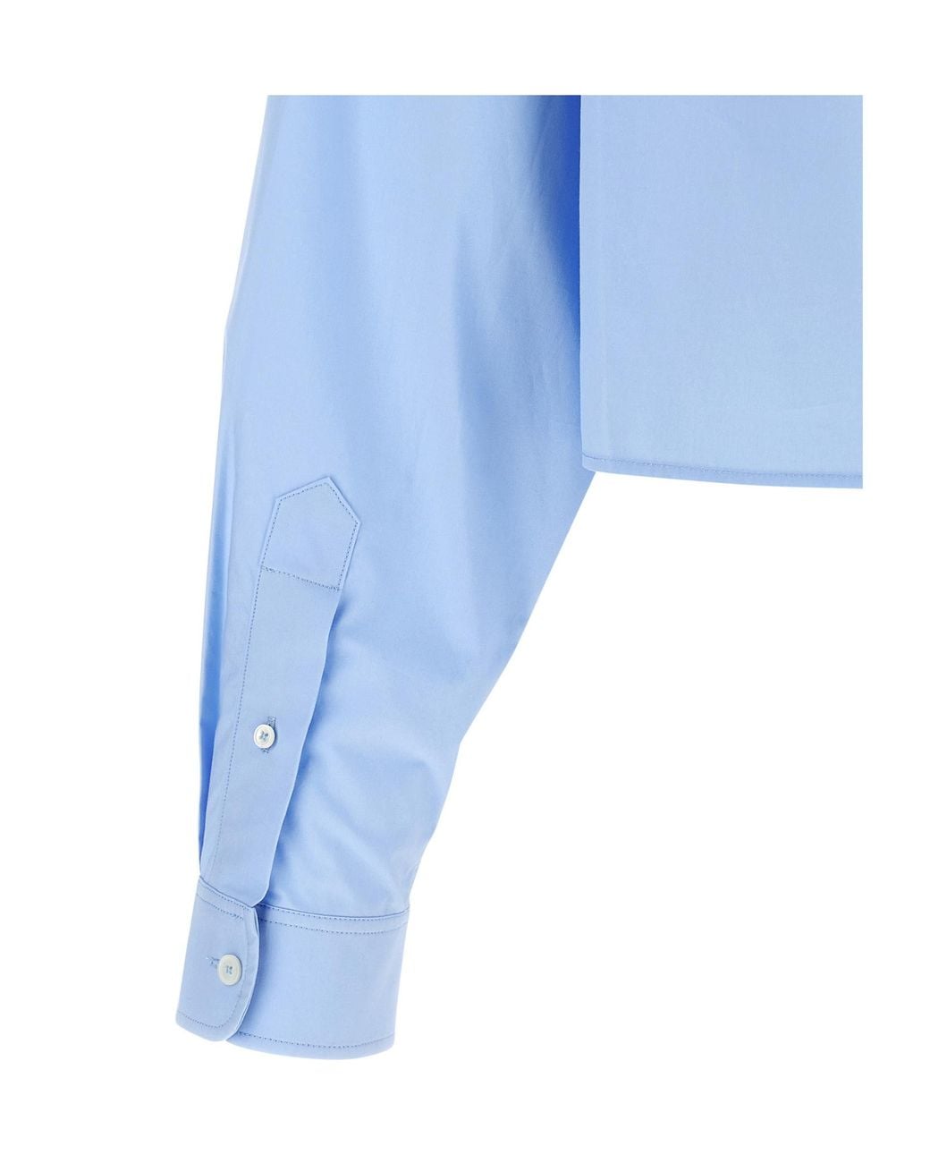 Alexander Wang Blue Logo Embroidered Button-Up Cropped Shirt