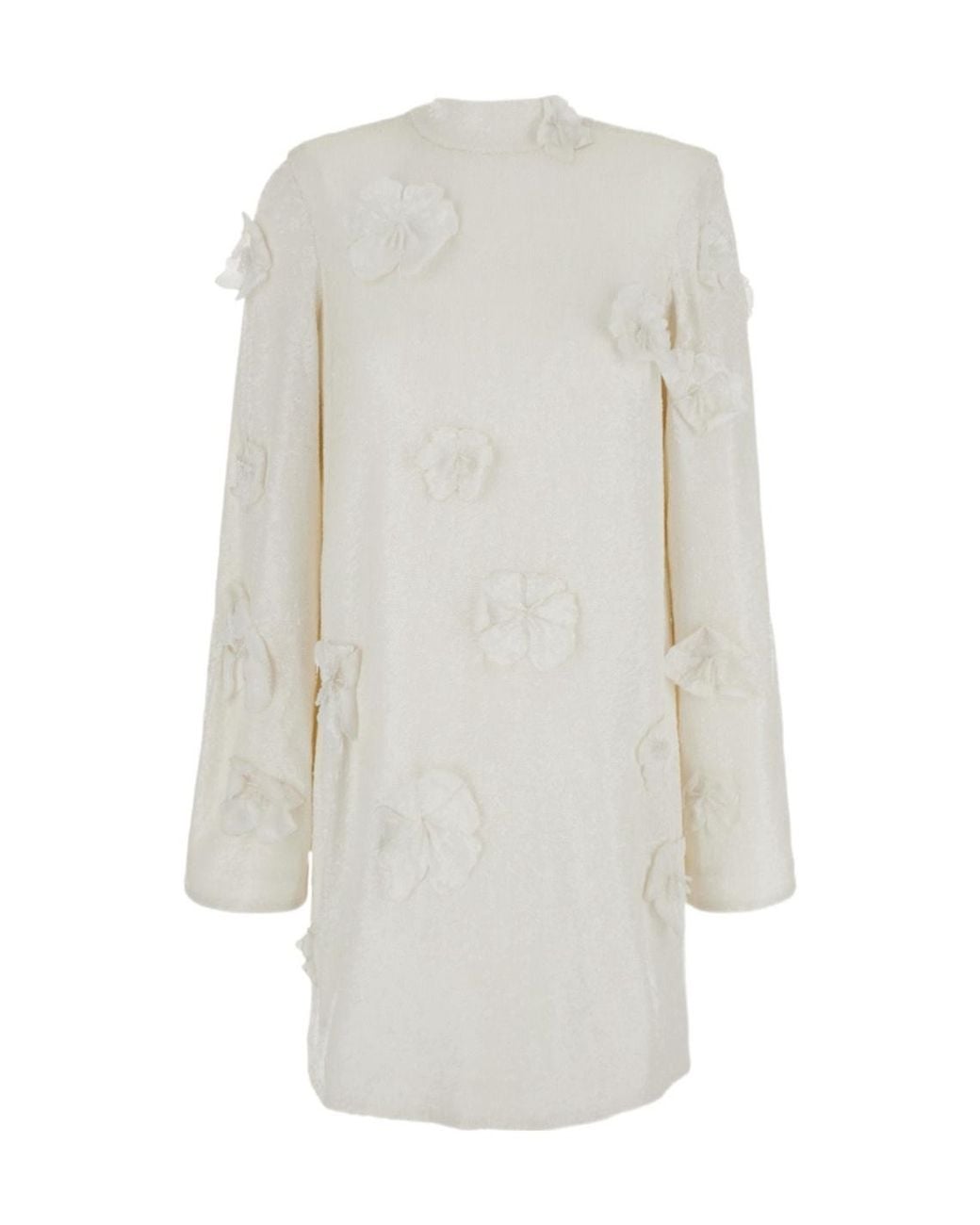 ROTATE BIRGER CHRISTENSEN White Flower Back Zipper Dress