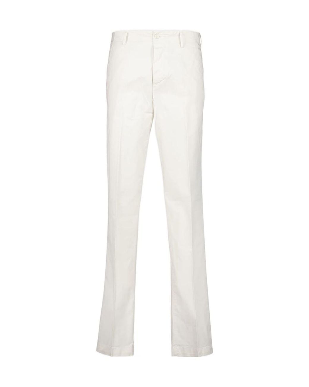 Boglioli White Regular Fit Straight Leg Pants for men