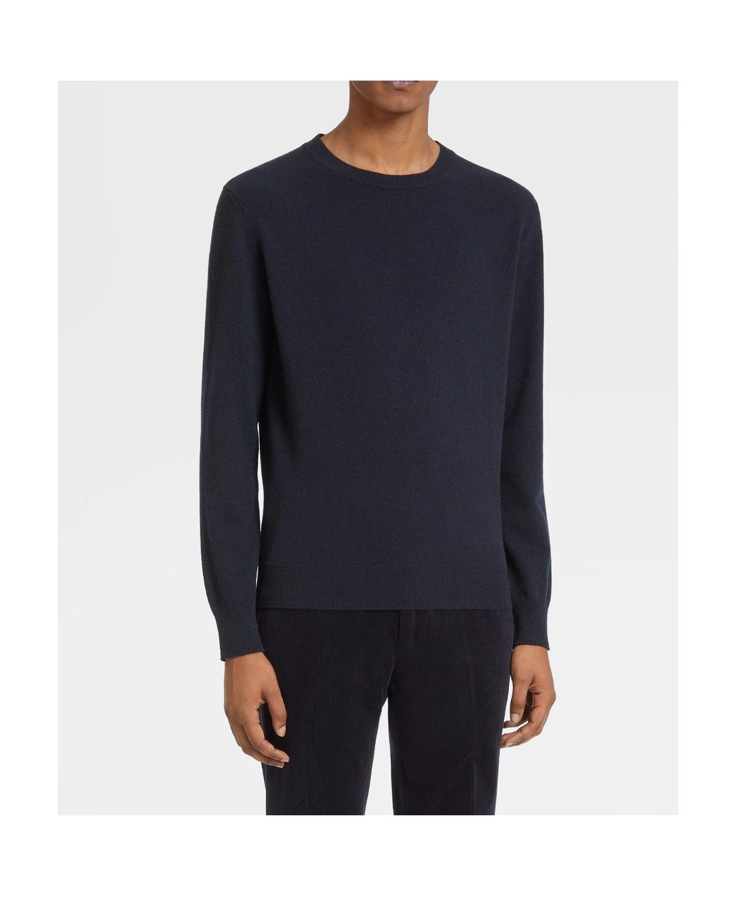 Zegna Blue Crew Neck Sweater for men