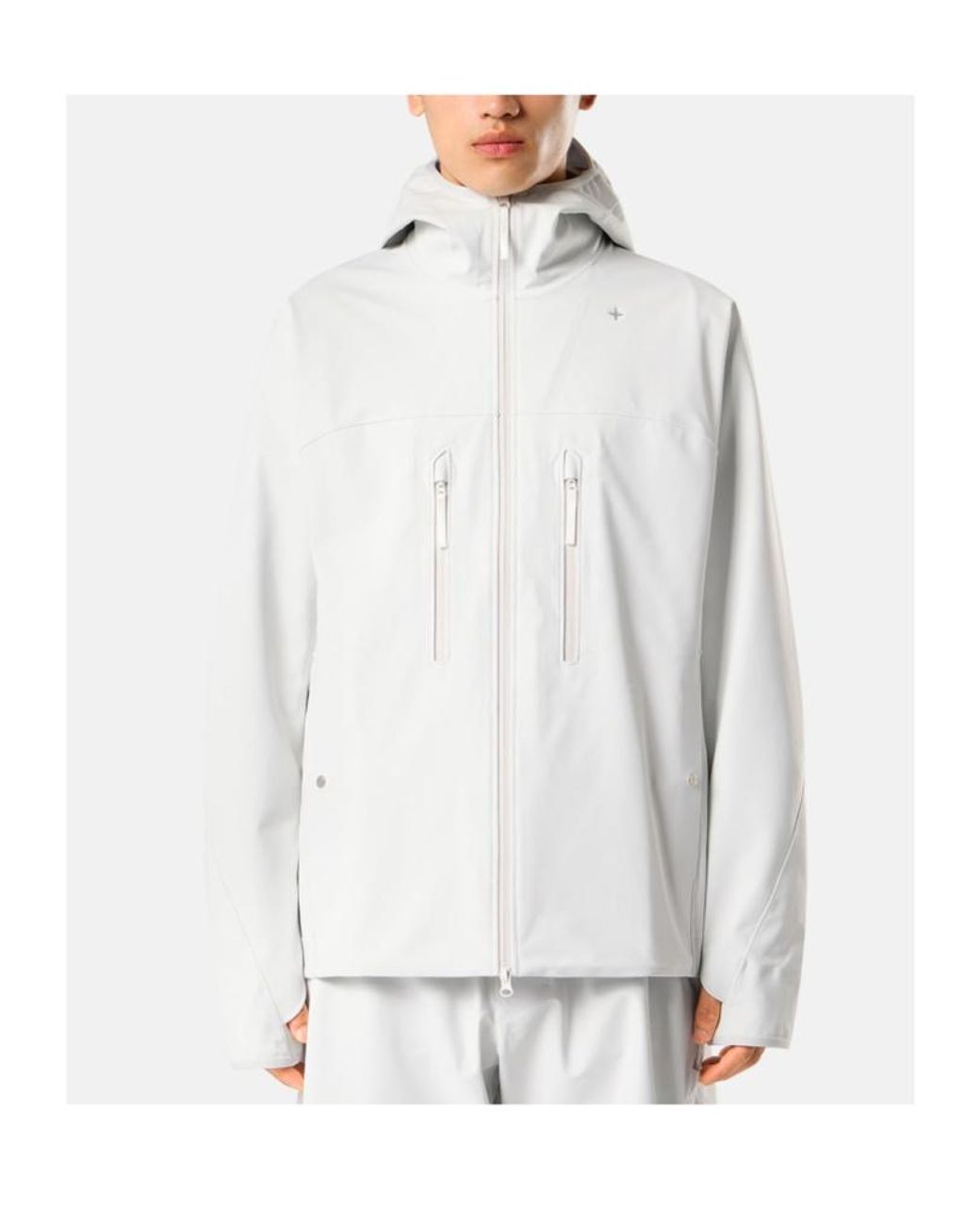 Stone Island White Oversized-Fit Zip-Up Hooded Sweatshirt With Zip Pockets for men