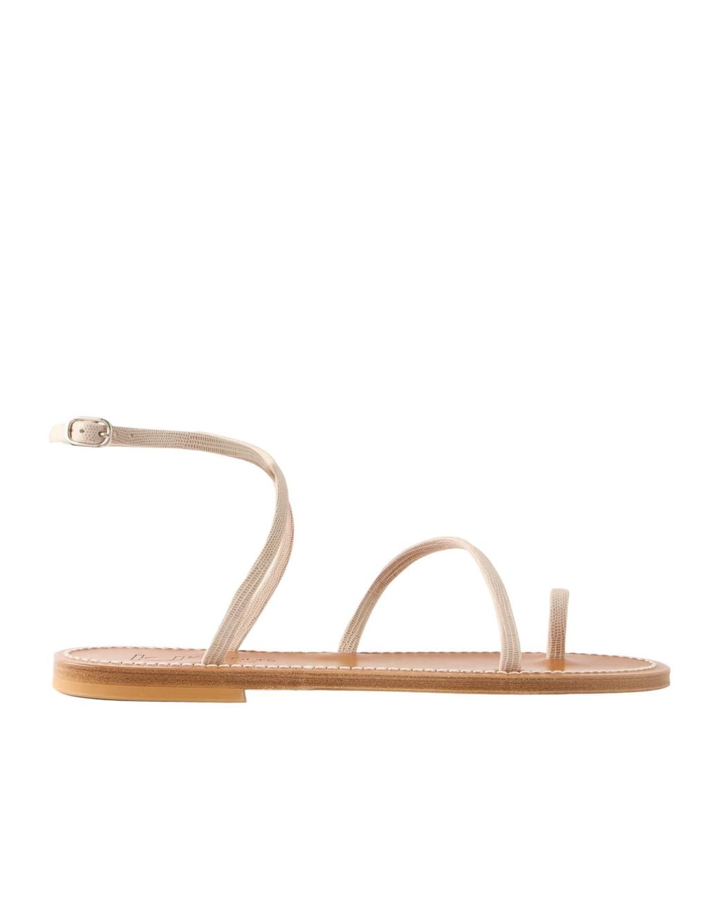 K. Jacques White Loki Leather Thong Sandals