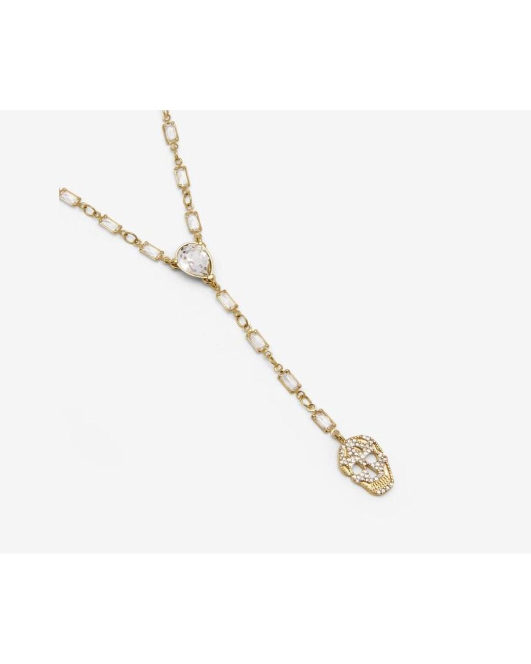 McQueen White Skull Pendant Necklace