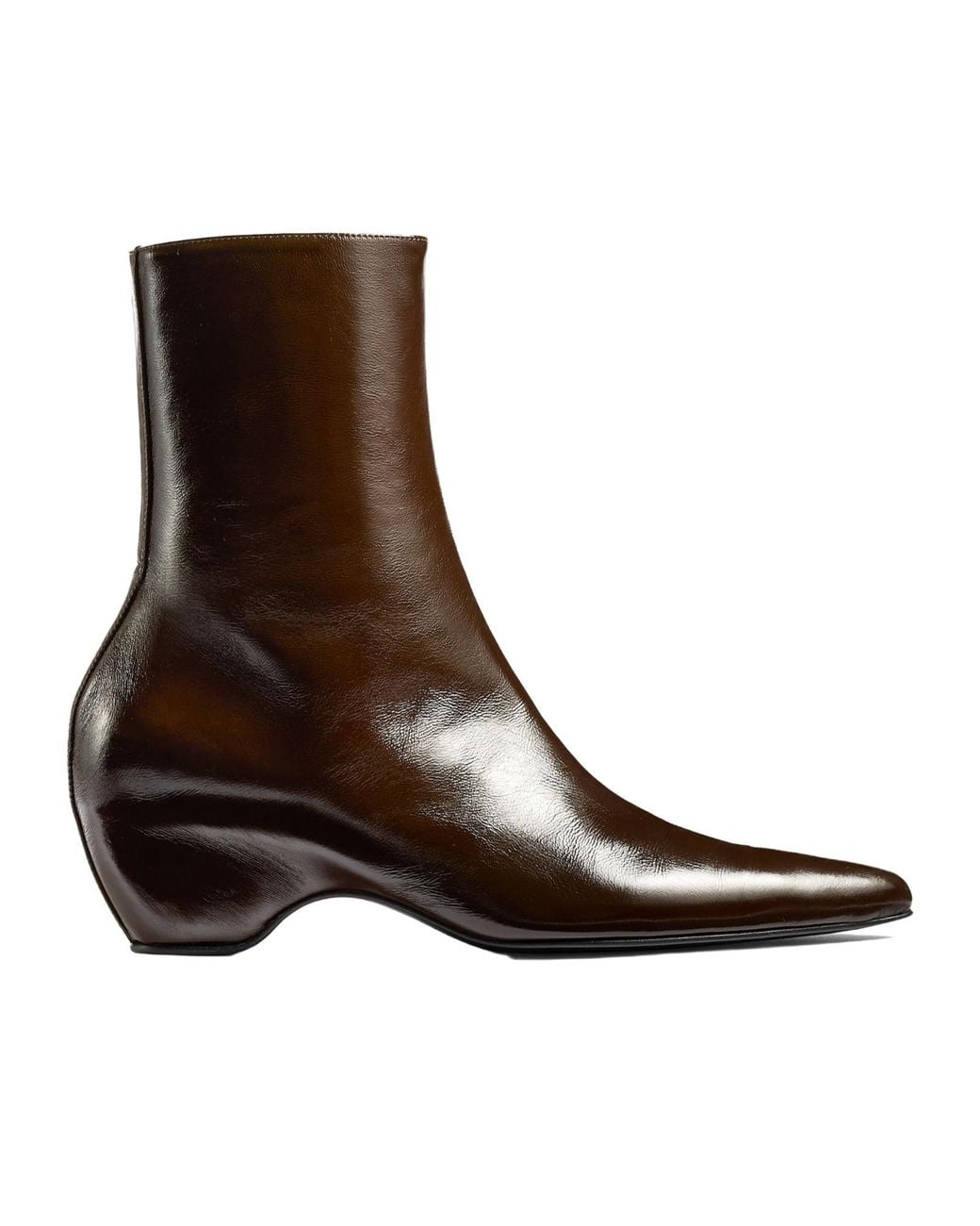 Khaite Brown Sybil Pointed-Toe Ankle Boots